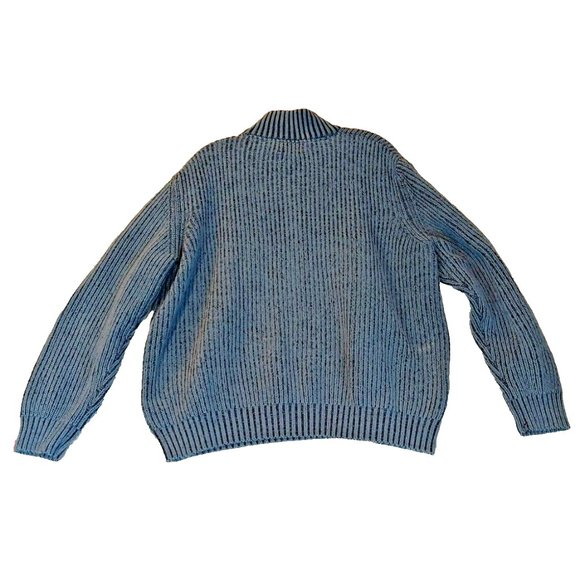 G.H.Bass Knit Pullover Sweater Mans 2XL Blue Heavyweight Long Sleeve Made in USA - Picture 2 of 4